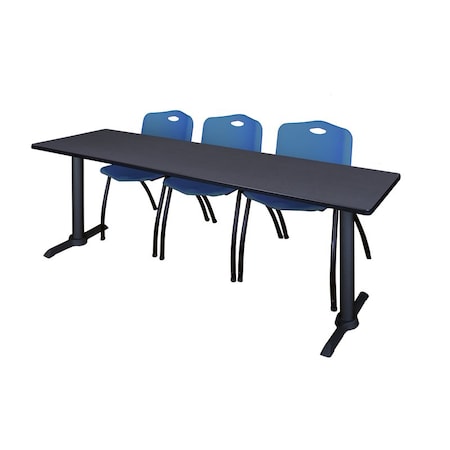 Cain Rectangle Tables > Training Tables > Cain Training Table & Chair Sets, 84 W, 24 L, 29 H, Grey MTRCT8424GY47BE